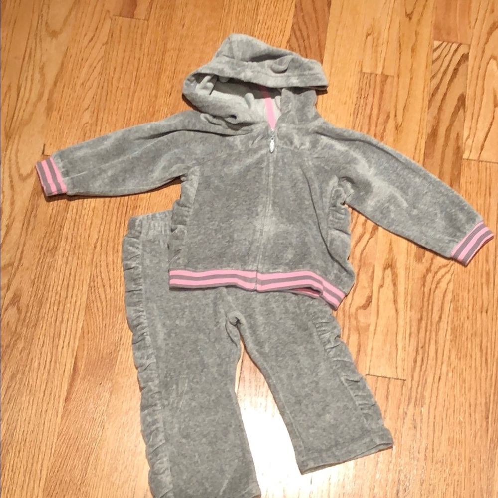 Velour hoodie and pants size 18 months